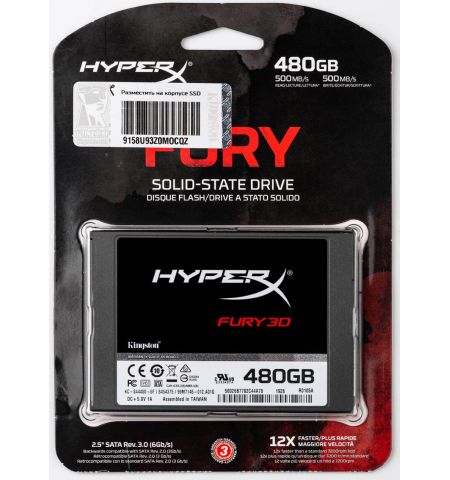SSD 2.5" Kingston HyperX FURY 3D 480GB  (KC-S44480-6F) SSD 2.5" Kingston HyperX FURY 3D 480GB  (KC-S44480-6F)