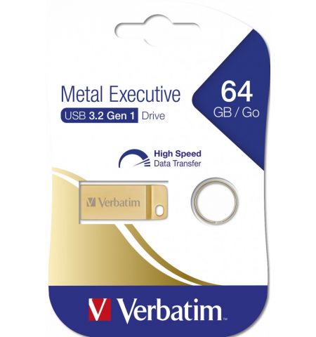 USB Flash Drive Verbatim Metal Executive 64GB, Gold USB Flash Drive Verbatim Metal Executive 64GB, Gold