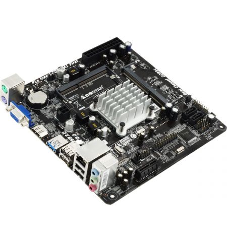 BIOSTAR J1800NH3, MB + CPU onboard: Dual-core Celeron J1800 (2.41-2.58GHz), Dual 2x SO-DIMM DDR3L-1333 (up to 16GB), Intel HD graphics, VGA, HDMI, 2xSATA2, 1xPCIe X1, ALC662 HDA, COM & LPT Header, 1xGbE LAN, 1xUSB3.0, 6xUSB 2.0, Mini-ITX BIOSTAR J1800NH3, MB + CPU onboard: Dual-core Celeron J1800 (2.41-2.58GHz), Dual 2x SO-DIMM DDR3L-1333 (up to 16GB), Intel HD graphics, VGA, HDMI, 2xSATA2, 1xPCIe X1, ALC662 HDA, COM & LPT Header, 1xGbE LAN, 1xUSB3.0, 6xUSB 2.0, Mini-ITX