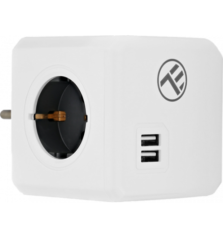 Adaptor Priza PowerCube, 4 x outlets, 2 x USB ports, Tellur White  TLL151101 Adaptor Priza PowerCube, 4 x outlets, 2 x USB ports, Tellur White  TLL151101