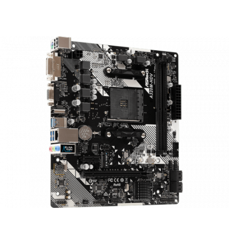 MB ASRock A320M-HDV R4.0, Socket AM4, AMD A320, CPU up 105W, Dual 2xDDR4-3200, APU AMD graphics, VGA, DVI, HDMI, 1xPCIe 3.0 X16, 1xPCIe 2.0 X1, 4xSATA MB ASRock A320M-HDV R4.0, Socket AM4, AMD A320, CPU up 105W, Dual 2xDDR4-3200, APU AMD graphics, VGA, DVI, HDMI, 1xPCIe 3.0 X16, 1xPCIe 2.0 X1, 4xSATA