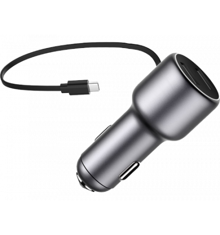 USB Car Charger - Tellur CCY2, 2xUSB (QC 2.4 + 2.4A), cablu Type-C, Silver TLL151151 USB Car Charger - Tellur CCY2, 2xUSB (QC 2.4 + 2.4A), cablu Type-C, Silver TLL151151