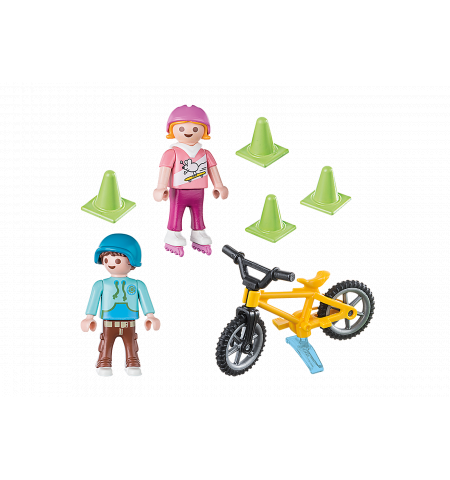 PM70061 Children with Skates and Bike PM70061 Children with Skates and Bike