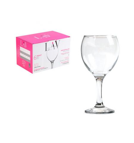 Set pahare sticla pentru vin 260ML  6PC LV-MIS552F LAV