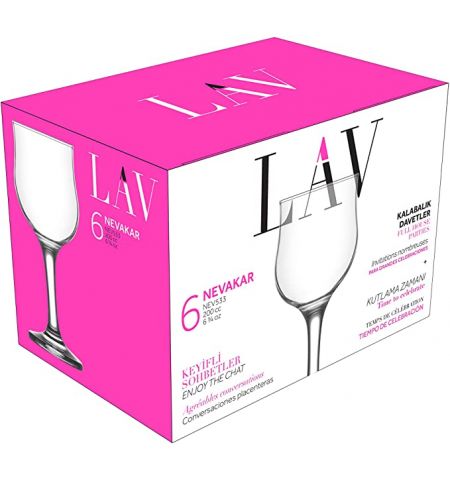 Set pahare sticla Vin Alb 200ml 6PC (LV-NEV533F) LAV