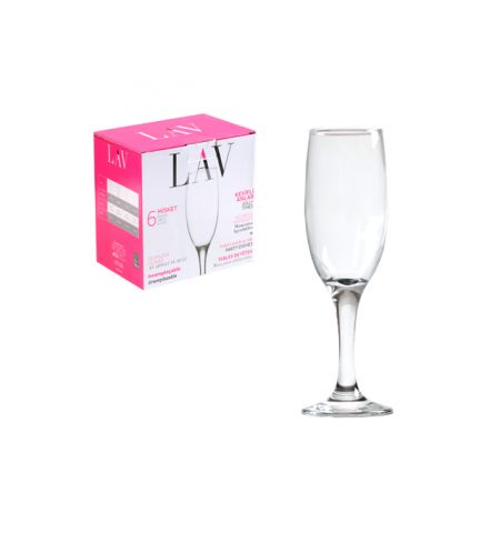 Set pahare sticla pentru sampanie 190 ML  6PC LV-MIS535F LAV