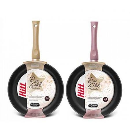 Tigaie aluminiu HITT Rose Gold cu miner soft touch, 28 cm H-RG111I