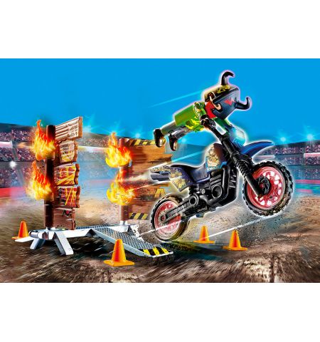 PM70553 Stunt Show Motocross with Fiery Wall
