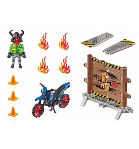 PM70553 Stunt Show Motocross with Fiery Wall