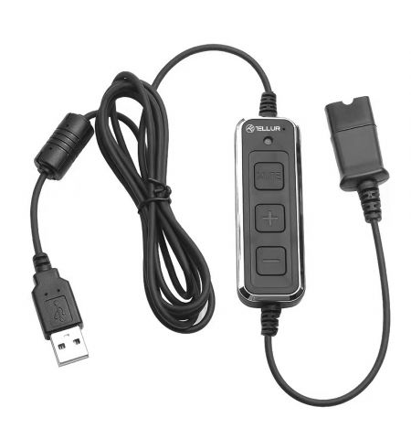 Call center headset wired Tellur Voice 510N, QD, monoaural, USB, black, TLL411003