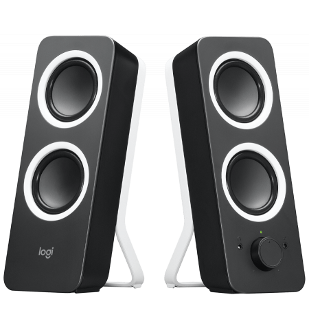 Speakers 2.0  Logitech Z200  5W (2 x 2.5W), 3.5mm input x 2, Headphone jack, Black Speakers 2.0  Logitech Z200  5W (2 x 2.5W), 3.5mm input x 2, Headphone jack, Black