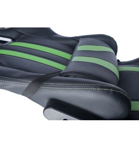 Gaming chair SPACER  SPCH-TRINITY-GRN  Black-Green, Synthetic PU,120 kg max., Adjustable Back Angle 90°- 135°, Armrests ajustable, Pillow-2 Gaming chair SPACER  SPCH-TRINITY-GRN  Black-Green, Synthetic PU,120 kg max., Adjustable Back Angle 90°- 135°, Armrests ajustable, Pillow-2