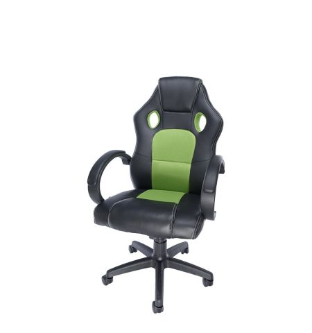 Gaming chair SPACER  SPCH-CHAMP-GRN  Black-Green, Synthetic PU + Textil, 120 kg max