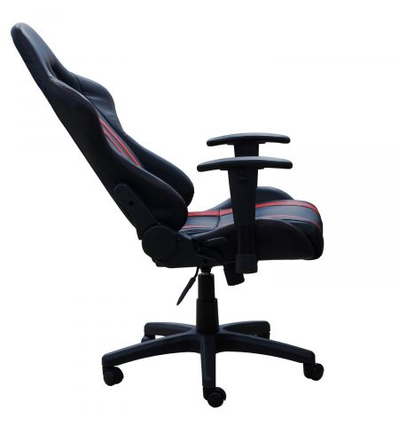 Gaming chair SPACER  SPCH-TRINITY-RED  Black-Red, Synthetic PU,120 kg max., Adjustable Back Angle 90°- 135°, Armrests ajustable, Pillow-2 Gaming chair SPACER  SPCH-TRINITY-RED  Black-Red, Synthetic PU,120 kg max., Adjustable Back Angle 90°- 135°, Armrests ajustable, Pillow-2