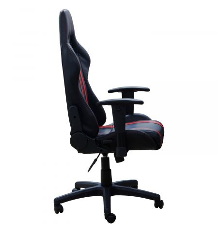 Gaming chair SPACER  SPCH-TRINITY-RED  Black-Red, Synthetic PU,120 kg max., Adjustable Back Angle 90°- 135°, Armrests ajustable, Pillow-2 Gaming chair SPACER  SPCH-TRINITY-RED  Black-Red, Synthetic PU,120 kg max., Adjustable Back Angle 90°- 135°, Armrests ajustable, Pillow-2
