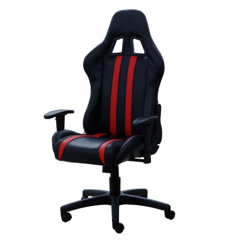 Gaming chair SPACER  SPCH-TRINITY-RED  Black-Red, Synthetic PU,120 kg max., Adjustable Back Angle 90°- 135°, Armrests ajustable, Pillow-2 Gaming chair SPACER  SPCH-TRINITY-RED  Black-Red, Synthetic PU,120 kg max., Adjustable Back Angle 90°- 135°, Armrests ajustable, Pillow-2