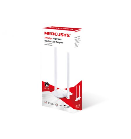 MERCUSYS MW300UH 300Mbps High Gain Wireless USB Adapter,SPEED: 300 Mbps at 2.4 GHz,SPEC: 2? High Gain External Antennas, Micro USB 2.0 FEATURE: Deskto MERCUSYS MW300UH 300Mbps High Gain Wireless USB Adapter,SPEED: 300 Mbps at 2.4 GHz,SPEC: 2? High Gain External Antennas, Micro USB 2.0 FEATURE: Deskto