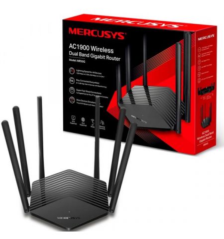 MERCUSYS MR50G AC1900 Wireless Dual Band Gigabit Router,SPEED: 600 Mbps at 2.4 GHz + 1300 Mbps at 5 GHz ,SPEC:  6? Antennas, 1? Gigabit WAN Port + 2? MERCUSYS MR50G AC1900 Wireless Dual Band Gigabit Router,SPEED: 600 Mbps at 2.4 GHz + 1300 Mbps at 5 GHz ,SPEC:  6? Antennas, 1? Gigabit WAN Port + 2?