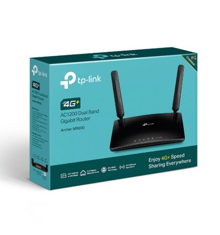TP-LINK Archer MR600  AC1200 4G LTE Advanced Cat6 Gigabit Router, build-in 300Mbps 4G+ LTE Advanced modem, LTE-FDD/LTE-TDD/DC-HSPA+/HSPA+/HSPA/UMTS, w