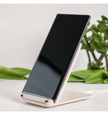 Incarcator wireless birou Tellur Green, certificat Qi, 15W, pliabil, crem TLL151311