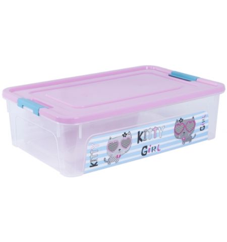 124047 Container universal pentru depozitare ALEANA Smart Box cu decor Pet Shop 14.0 l, 49x32x14 cm