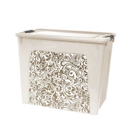 124059 Container universal pentru depozitare ALEANA Smart Box cu decor Home 40.0 l, 49x32x39 cm