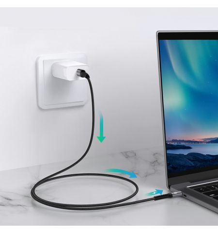 Cablu Tellur Type-C to Type-C,3A, PD60W, 2m, nailon, negru TLL155421 Cablu Tellur Type-C to Type-C,3A, PD60W, 2m, nailon, negru TLL155421