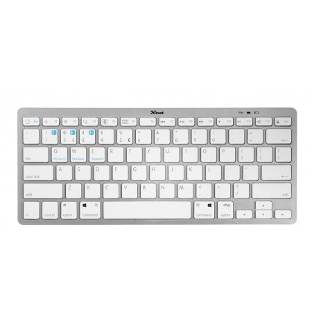 Trust Nado Ultra-thin Wireless Bluetooth keyboard, Bluetooth 4.0, US, Silver