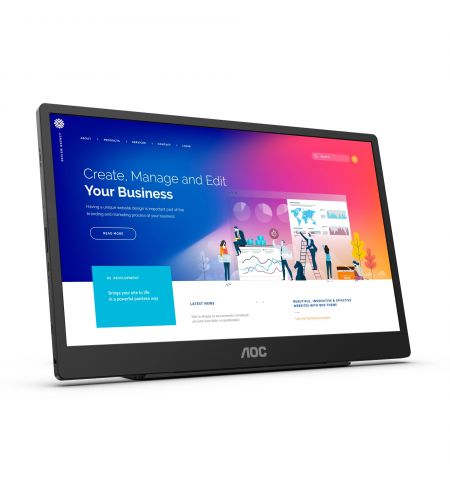 15.6" Monitor AOC 16T2 / Portable / Touch / Black