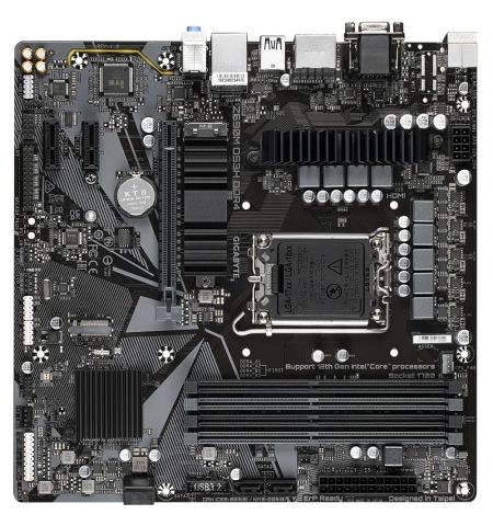 GIGABYTE Z690M DS3H DDR4, Socket 1700, Intel® Z690 (13/12th Gen CPU), 9Phases, CPU graphics, VGA, HDMI, 2xDP, Dual 4xDDR4-5333, 1xPCIe X16 5.0, 4xSATA3, RAID, 2xM.2 4.0, 2xPCIe X1, ALC897 HDA, 2.5GbE LAN, 1xUSB-C 3.2Gen2, 5xUSB3.2, RGB Fusion 2.0, mATX