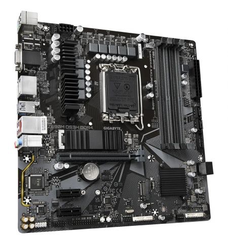 GIGABYTE Z690M DS3H DDR4, Socket 1700, Intel® Z690 (13/12th Gen CPU), 9Phases, CPU graphics, VGA, HDMI, 2xDP, Dual 4xDDR4-5333, 1xPCIe X16 5.0, 4xSATA3, RAID, 2xM.2 4.0, 2xPCIe X1, ALC897 HDA, 2.5GbE LAN, 1xUSB-C 3.2Gen2, 5xUSB3.2, RGB Fusion 2.0, mATX