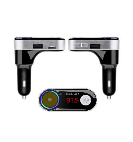 Car FM Transmitter, FMT-B2, Bluetooth, Display, MicroSD, 2 x USB max 2.1A, Tellur Black  TLL622011