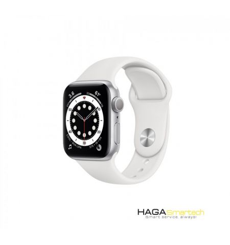 Apple Watch Series 6 40mm M06M3 GPS + LTE Silver Aluminum Case with White Sport Band