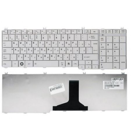 Keyboard Toshiba Satellite C650 C660 C670 C675 C750 C755 C770 C775 L650 L660 L670 L675 L750 L755 L770 L775 ENG/RU White