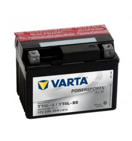 VARTA аккумулятор 12V 3AH 40A(EN) клемы 0 (114x71x86) YT4L-BS AGM