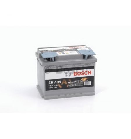 BOSCH аккумулятор 60AH 680A(EN) клемы 0 (242x175x190) S6 005 AGM