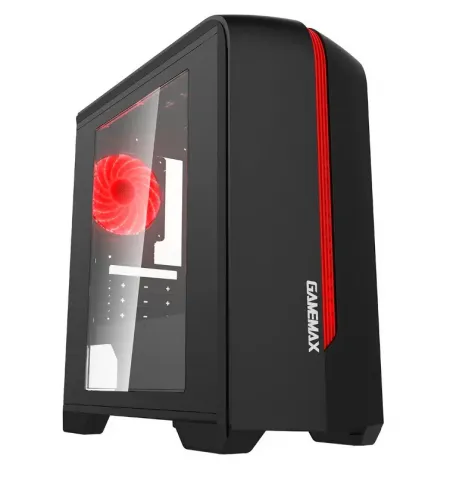 Carcasa PC Gamemax Centauri, Midi-Tower, ATX, Negru/Rosu