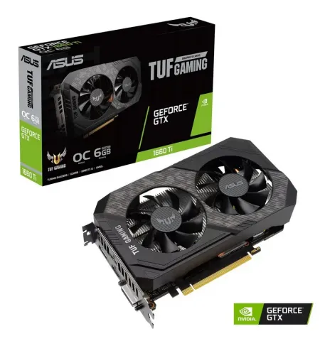 Видеокарта ASUS TUF-GTX1660TI-O6G-EVO-GAMING,  6GB GDDR6 192бит