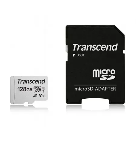 Карта памяти Transcend MicroSDXC Class 10, 128Гб (TS128GUSD300S-A)