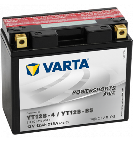 Аккумулятор Varta 12AH 215A(EN) клемы 1 (151x70x131) M6 018 AGM YT12B-BS