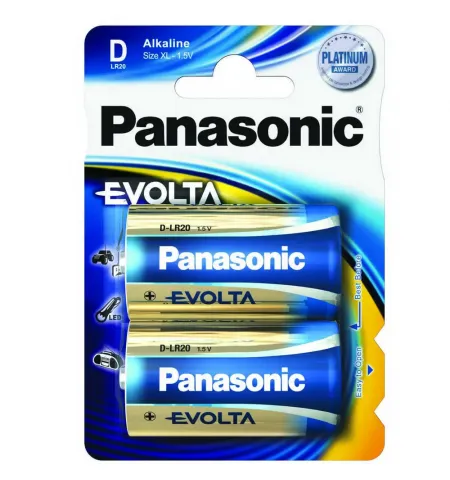 Батарейки Panasonic LR20EGE, D, 2шт.
