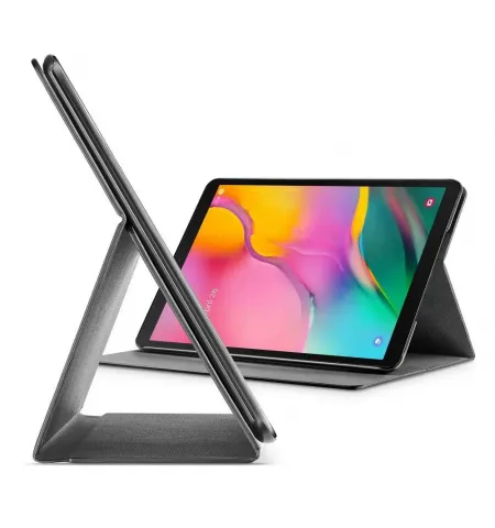 Husa pentru tableta Cellularline Folio - Galaxy Tab A 10.1" (2019), Piele artificiala, Negru