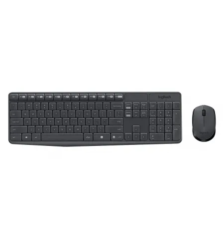 Set Tastatura + Mouse Logitech MK235, Fara fir, Gri