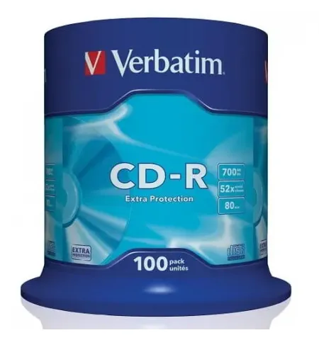 CD-R Verbatim, 100*Cake, 700 MB, 52 x, Дополнительная защита