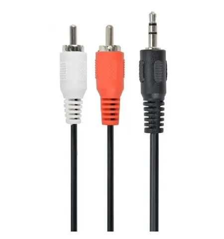 Аудиокабель Cablexpert CCA-458-2.5M, 3.5mm 3-pin (M) - 2x RCA (M), 2,5м, Чёрный
