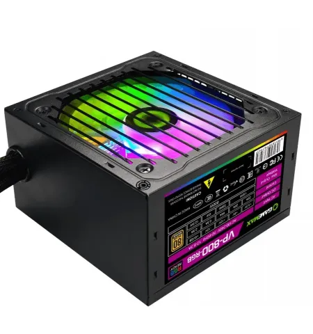 Блок питания для компьютеров Gamemax VP-800-RGB, 800Вт, ATX, Немодульный