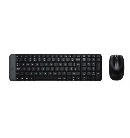 Set Tastatura + Mouse Logitech MK220, Fara fir, Negru