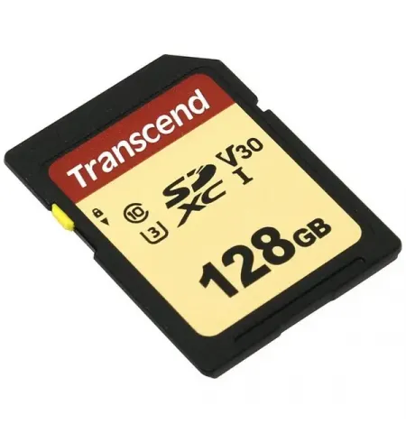 Карта памяти Transcend SDXC Class 10, 128Гб (TS128GSDC500S)