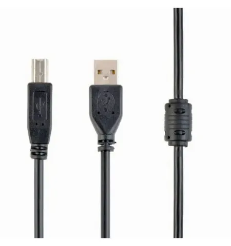 Коммуникационный кабель Cablexpert CCF-USB2-AMBM-10, USB Type-A/USB Type-B, 3м, Чёрный