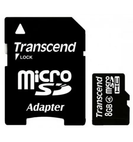 Карта памяти Transcend microSDHC Class 4, 8Гб (TS8GUSDHC4)